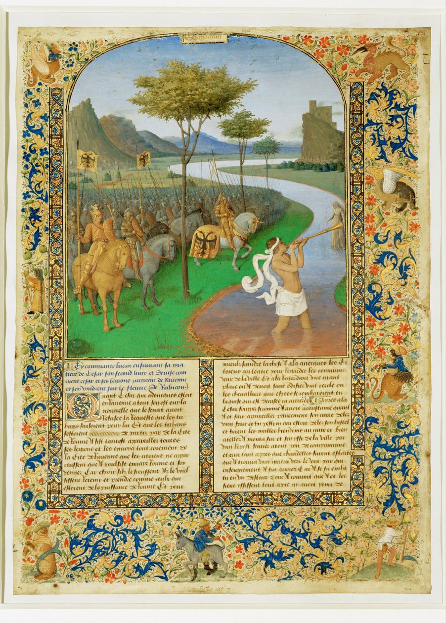 Le passage du Rubicon par Cesar-Caesar korsar Rubicon ... av Jean (style of) Fouquet
