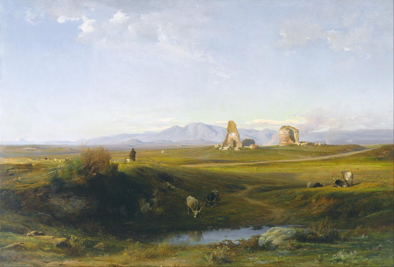 En vy över den romerska landsbygden av Jean Achille Benouville