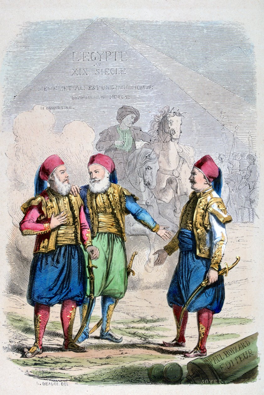 Ett tryck från 1800-talets Egypten, 1847 av Jean Adolphe Beauce