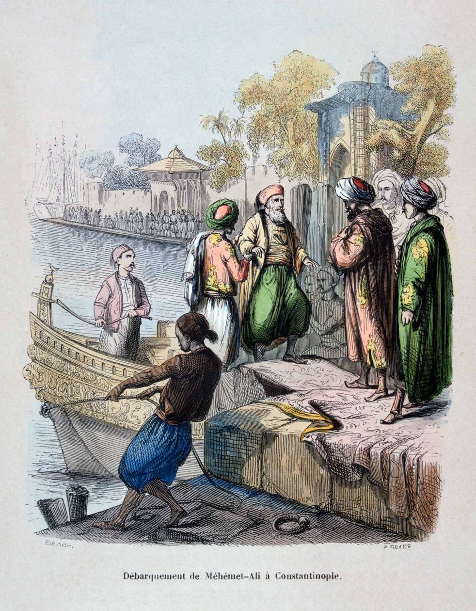 Mahomet Ali anländer till Konstantinopel, c1847. av Jean Adolphe Beauce