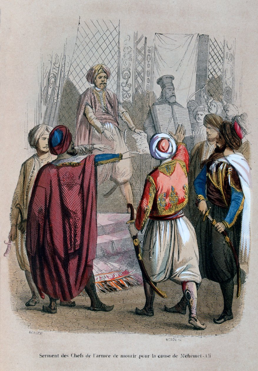 Arméns befälhavares ed att dö för Mehmet Alis sak, Egypten, 1805 1847 av Jean Adolphe Beauce