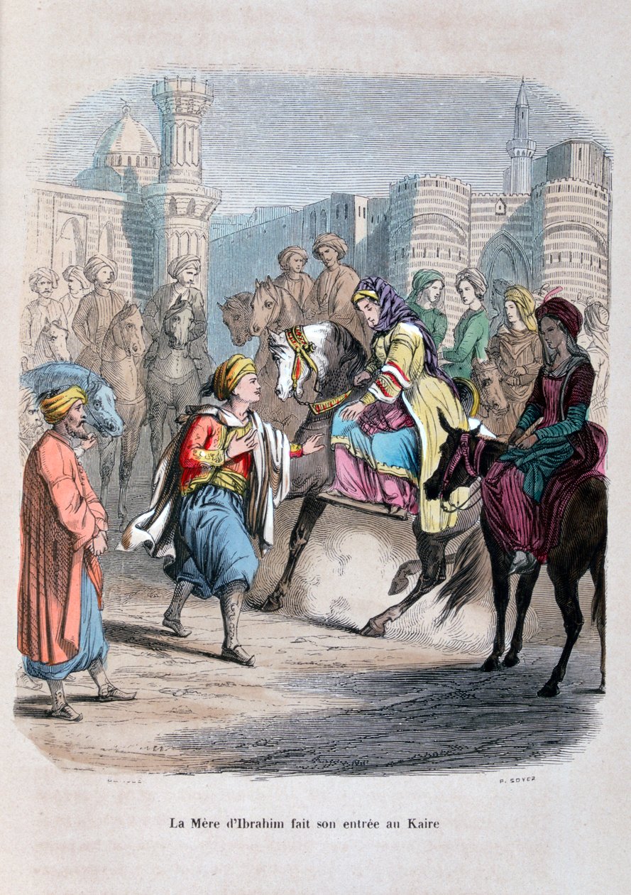 Ibrahim Pashas mor går in i Kairo 1847 av Jean Adolphe Beauce