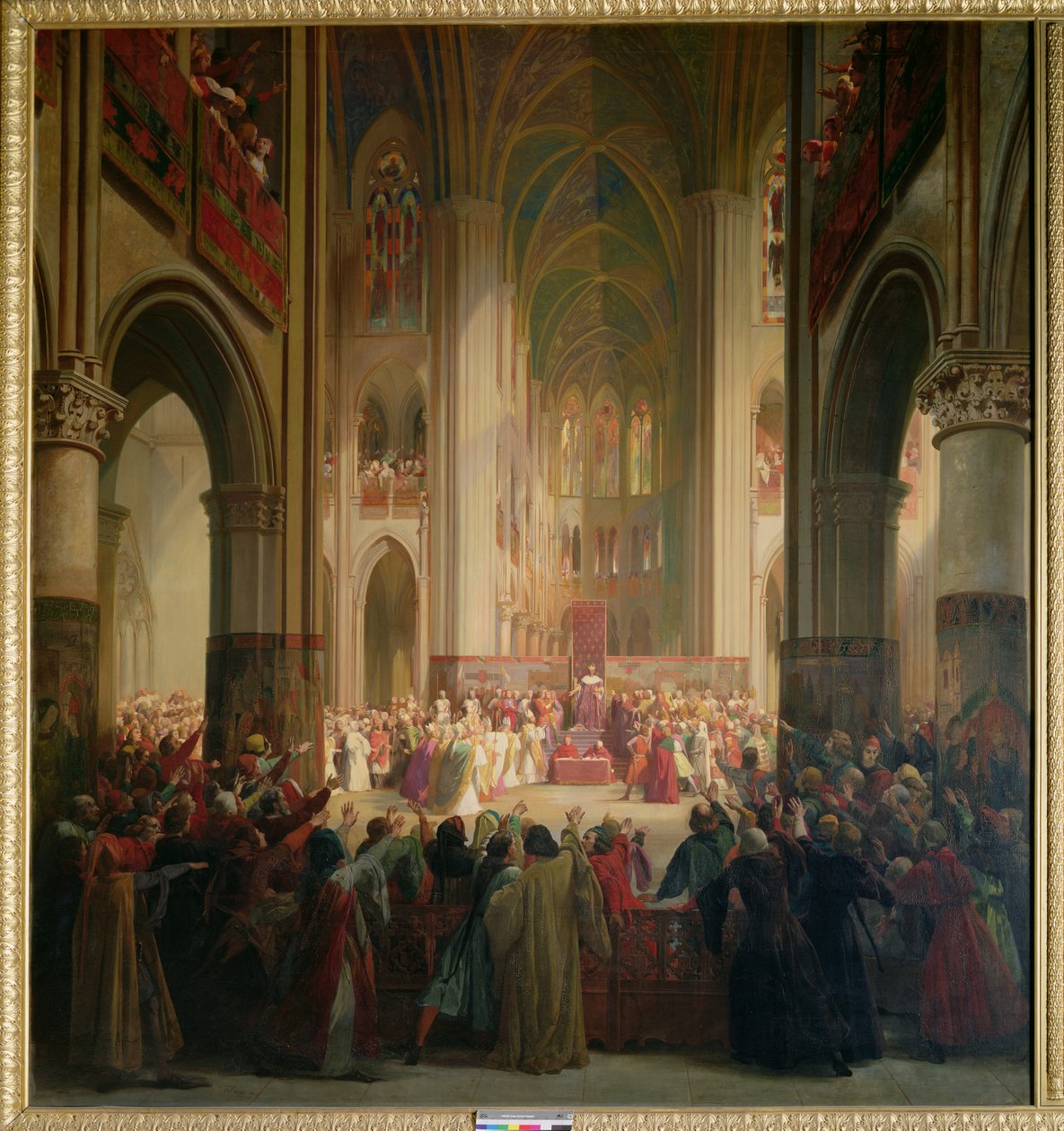 Generalständerna i Paris möte i Notre-Dame efter Karl IV:s död (1295-1328) av Jean Alaux