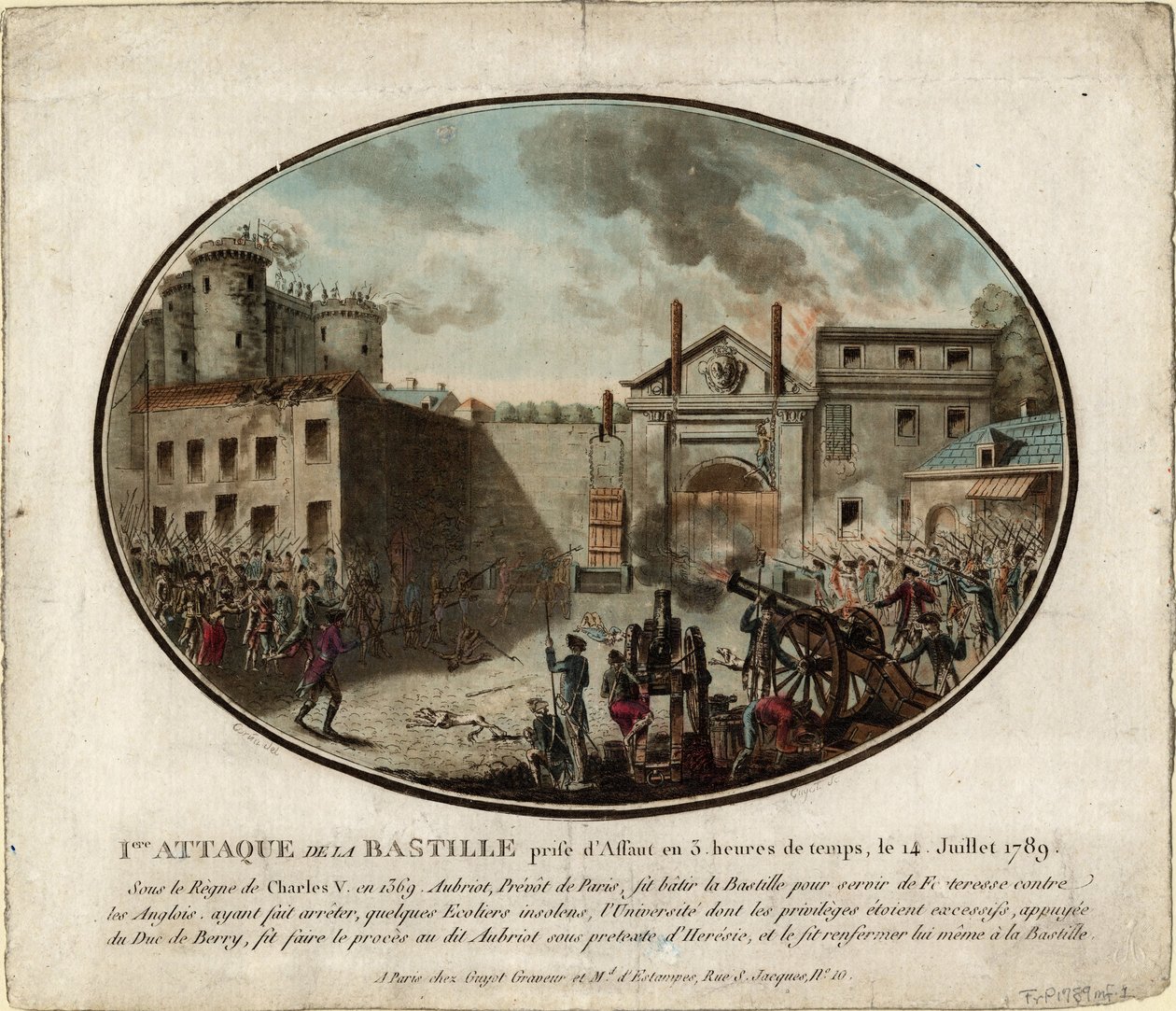 Stormningen av Bastiljen den 14 juli 1789, 1789 av Jean Alexis Cornu