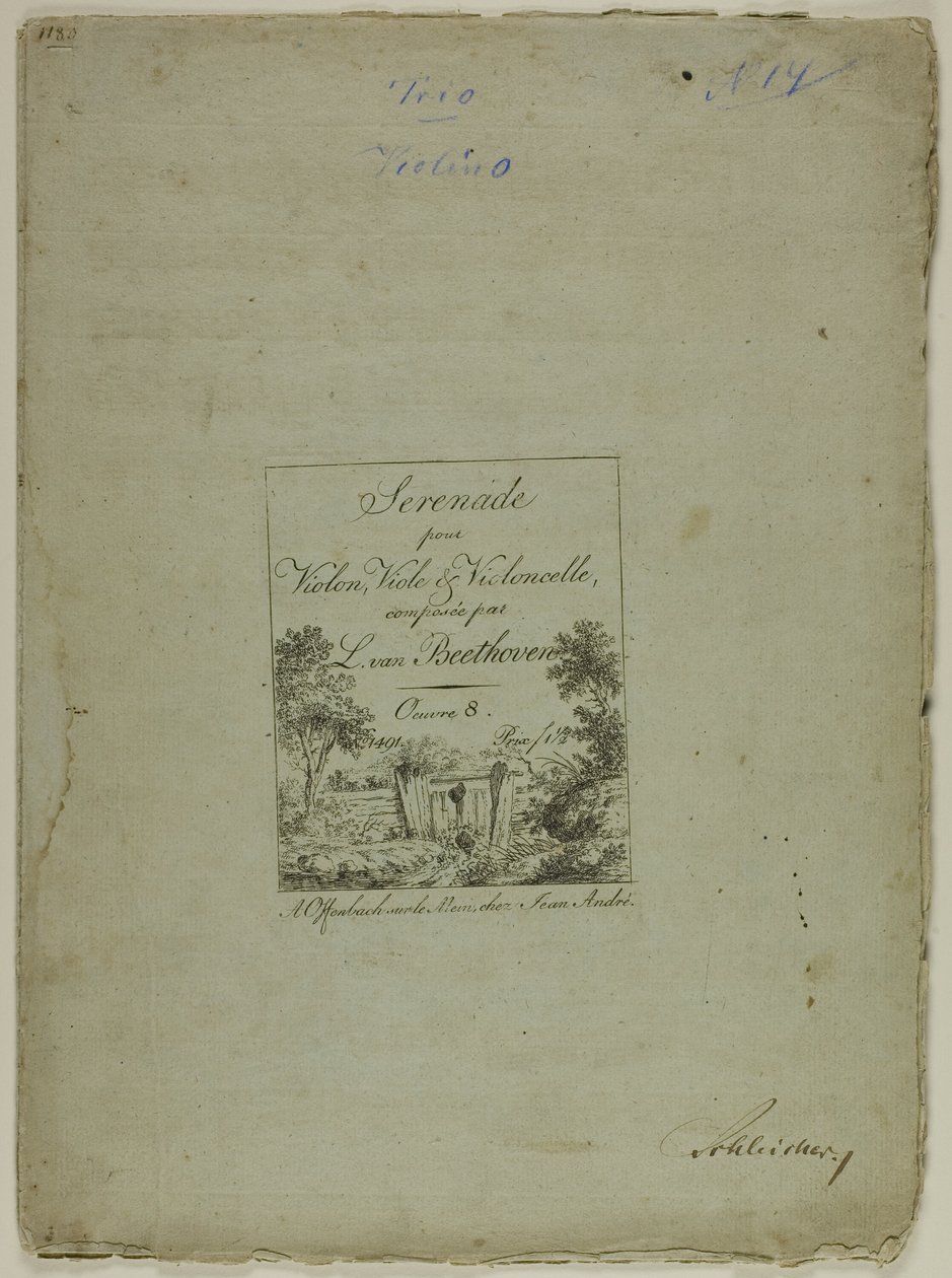 Serenad för violin, viola och cello, komponerad av Ludwig von Beethoven av Jean Andre