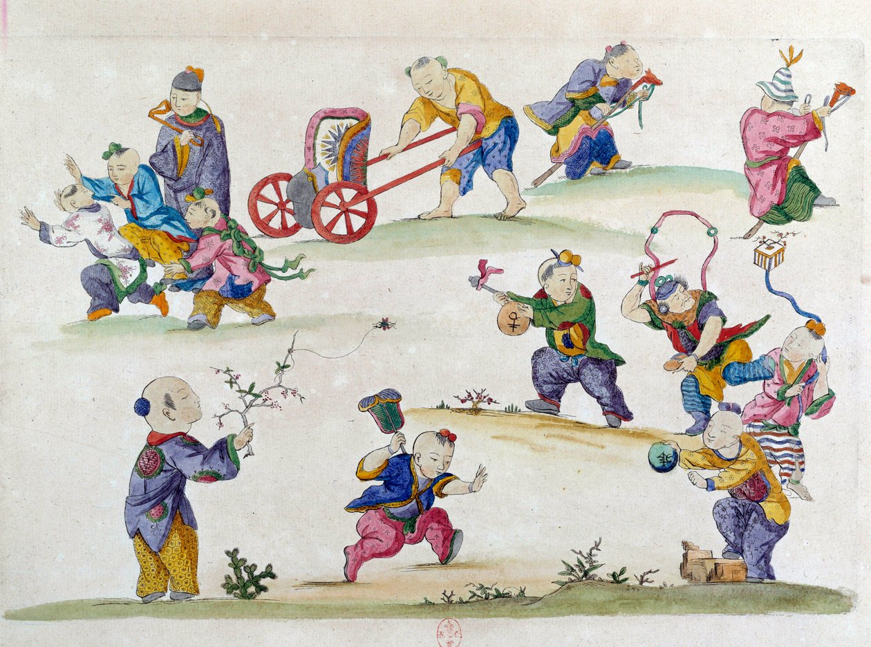 Teckning från en kinesisk vas: barnlek. Målning av Jean Antoine Fraisse (1700-talet) av Jean Antoine Fraisse