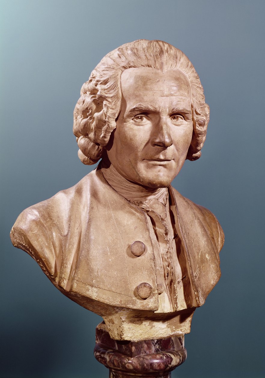 Byst av Jean-Jacques Rousseau (1712-78) (terrakotta) av Jean Antoine Houdon
