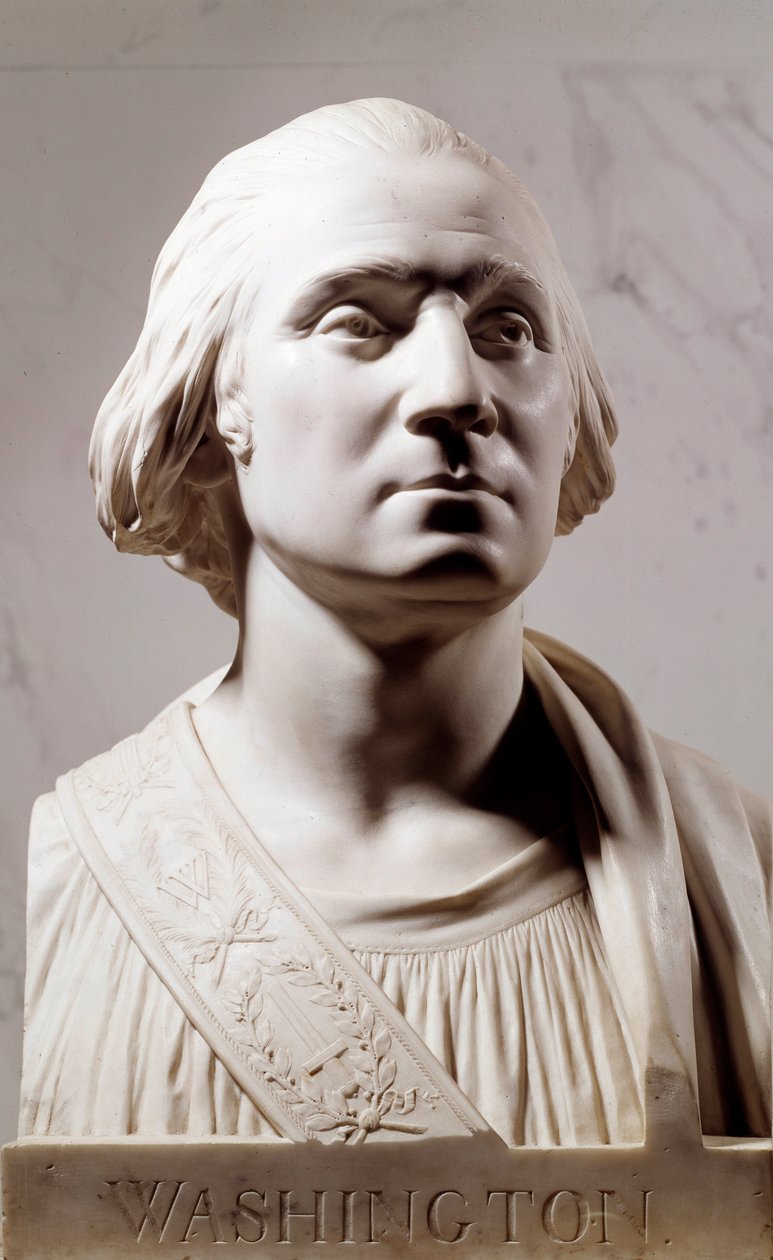 Marmorbyst av George Washington (1732-1789) Skulptur av Jean Antoine Houdon (1741-1828) 1786 Paris, Louvren av Jean Antoine Houdon