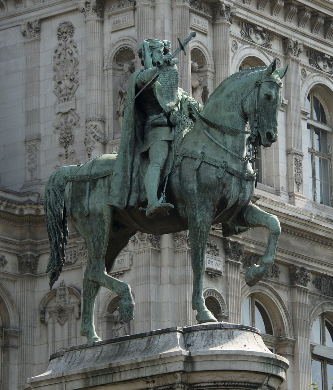 Ryttarstaty av prevot av köpmännen i Paris Etienne Marcel av Jean Antoine Marie Idrac