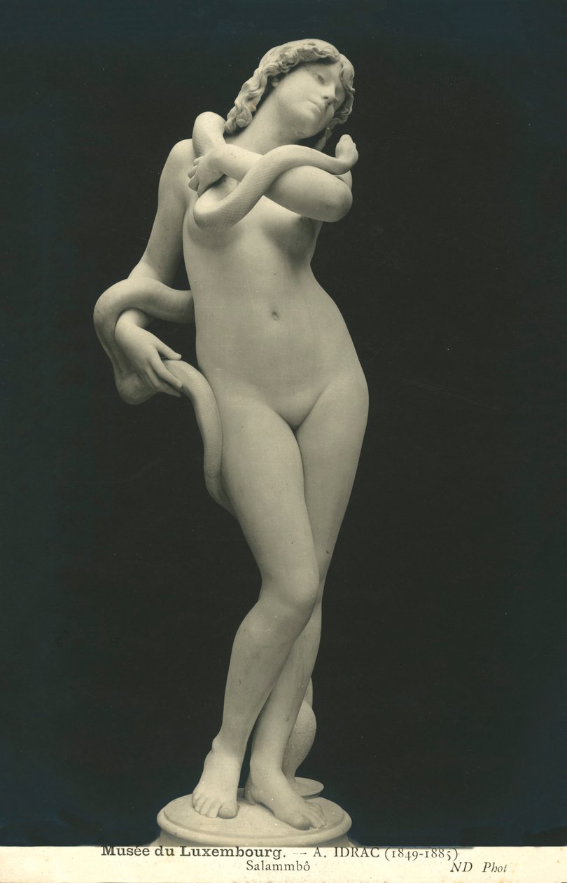Eva och ormen (svartvitt foto) av Jean Antoine Marie Idrac