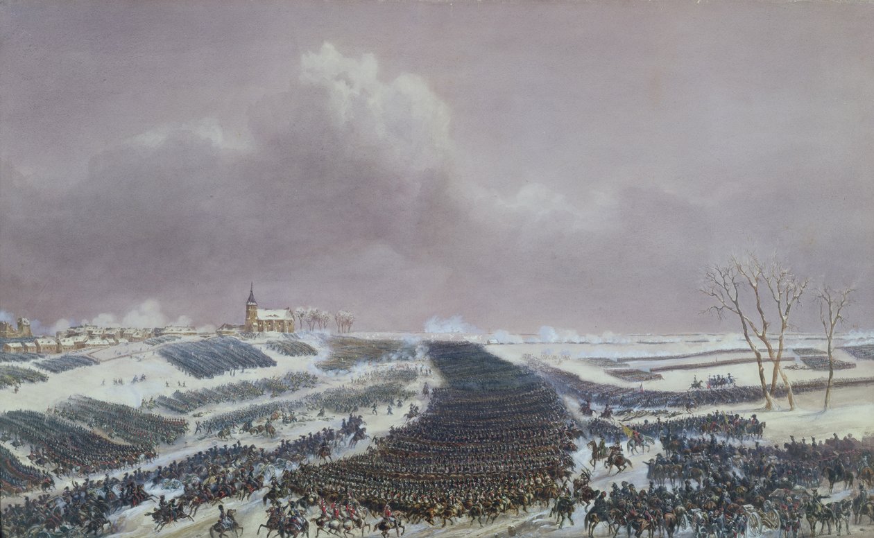 Slaget vid Eylau, 8 februari 1807 (akvarell på papper) av Jean Antoine Simeon Fort