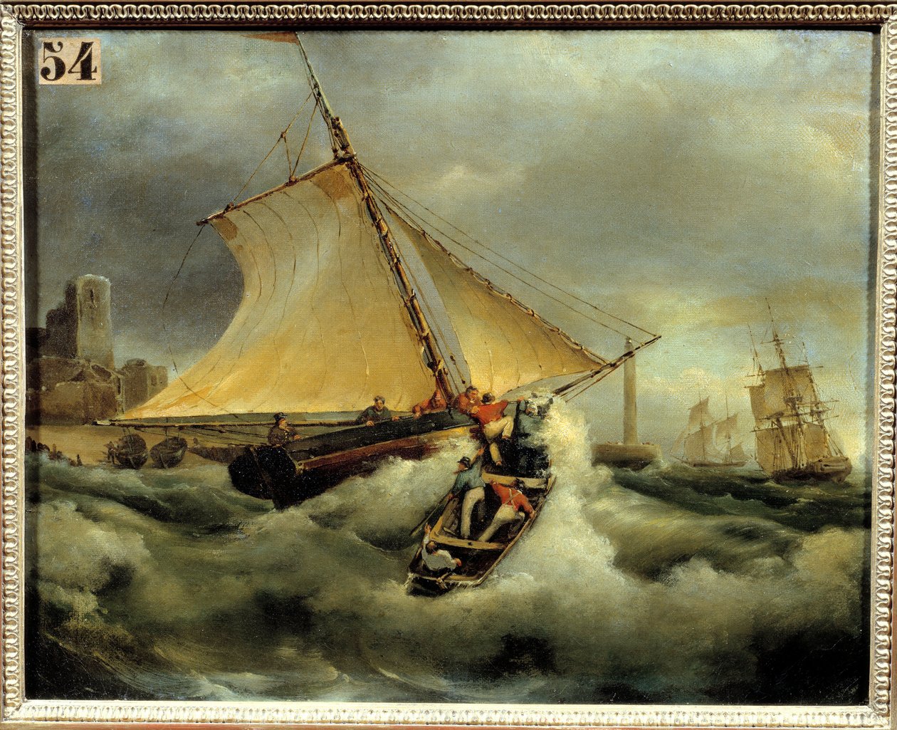 En dålig tid. Målning av Theodore Gudin (1802-1880) av Jean Antoine Theodore Gudin