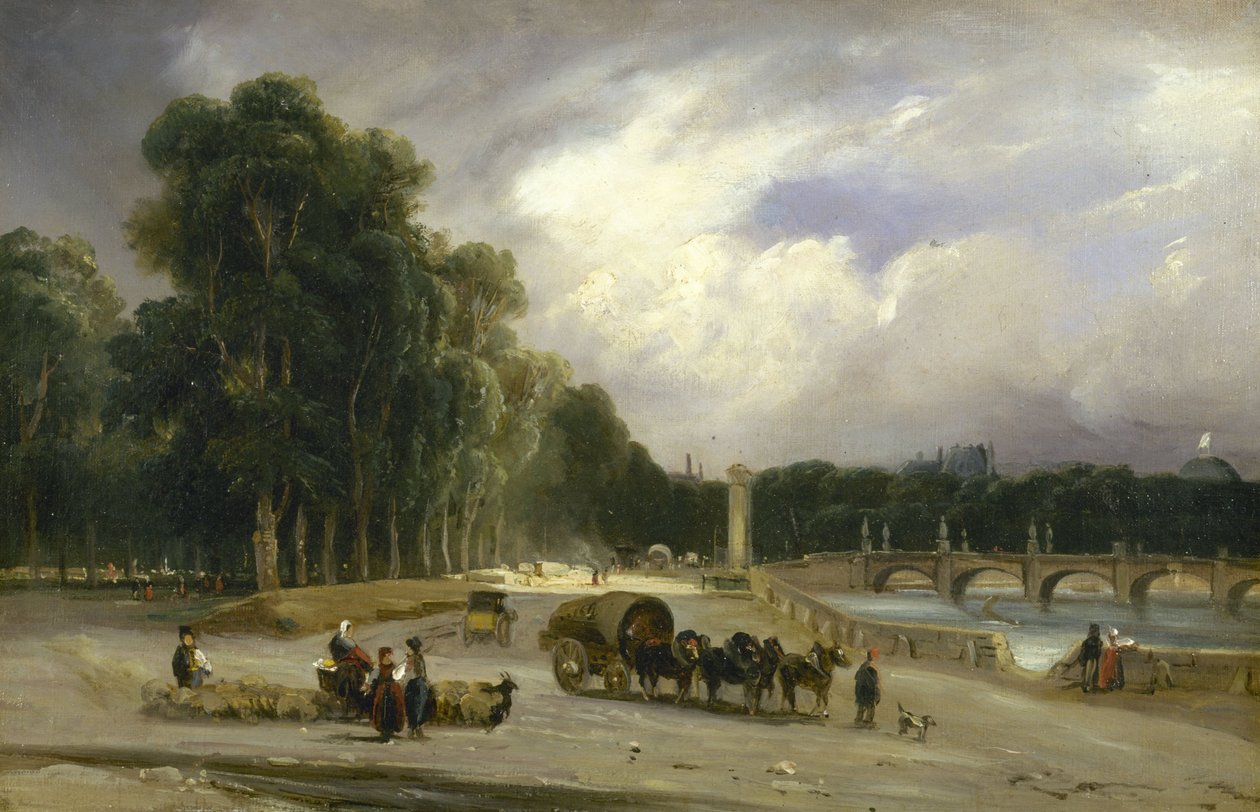 Le Cours-la-Reine, cirka 1828 (olja) av Jean Antoine Theodore Gudin