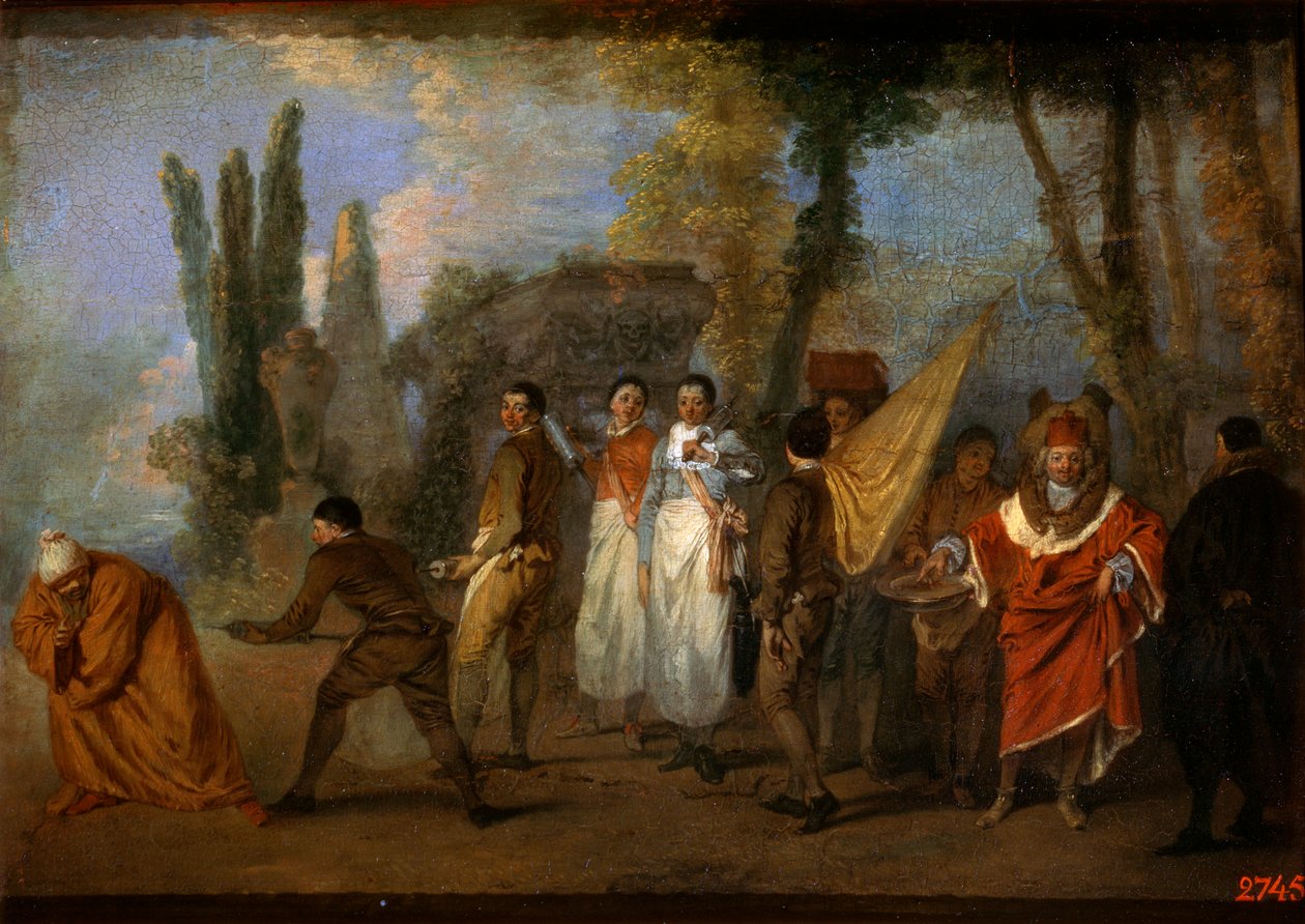 En satir över läkare, c1708 av Jean Antoine Watteau