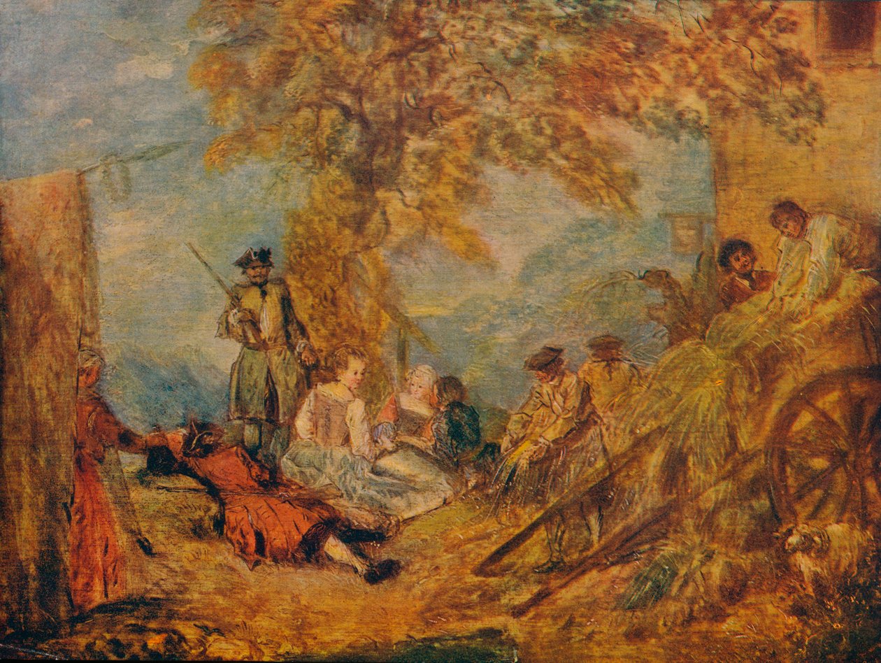 Lägerplats, c1600-talet, 1909 av Jean Antoine Watteau