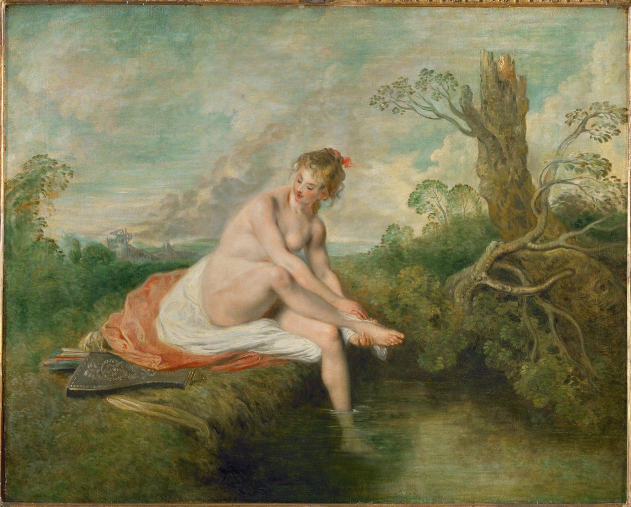 Diane au bain - Diana badar... av Jean Antoine Watteau