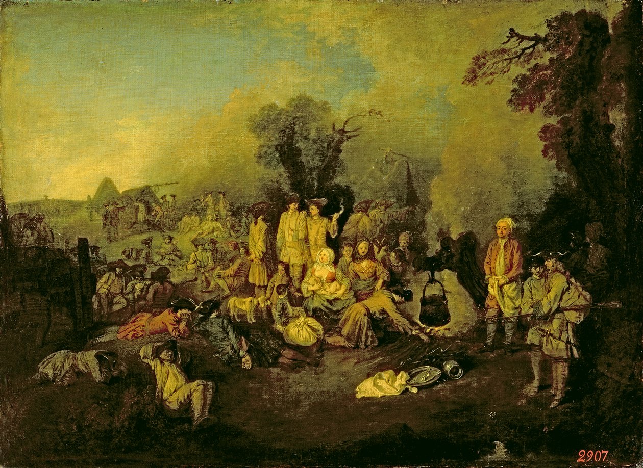 Gypsy Läger av Jean Antoine Watteau