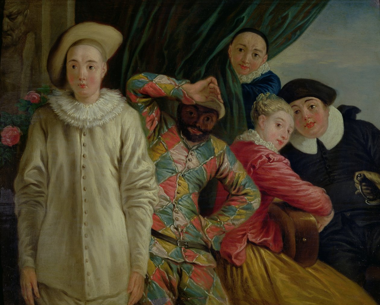 Harlequin, Pierrot och Scapin av Jean Antoine Watteau