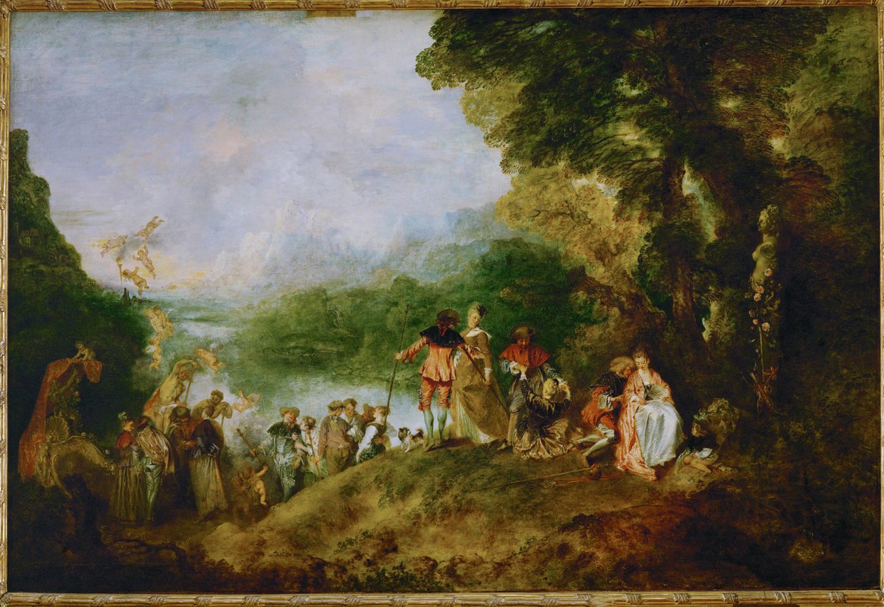 Ombordstigning för Cythere... av Jean Antoine Watteau
