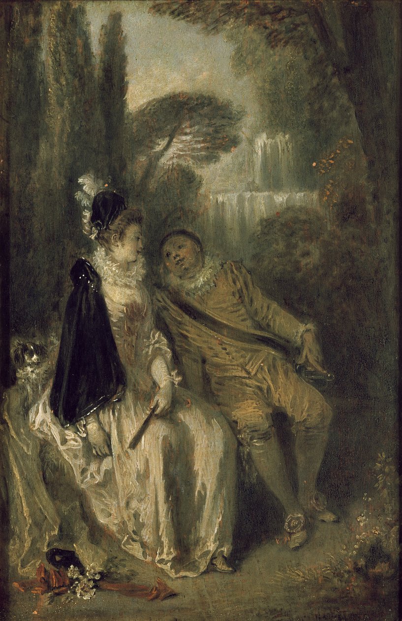 The Gracious Rest, ca 1713 (olja på panel) av Jean Antoine Watteau
