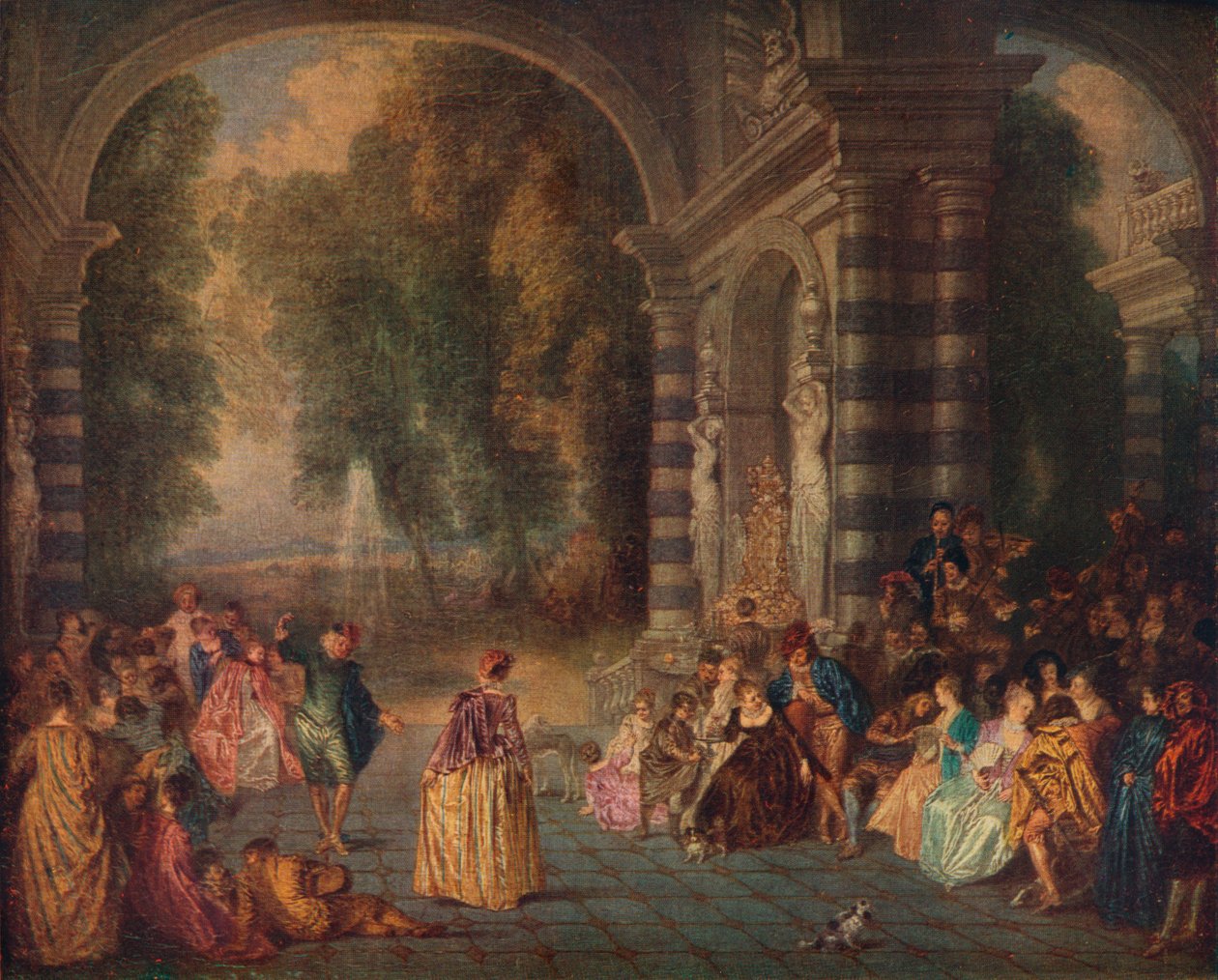 Ballens nöjen Le Bal Champetre, c1717 av Jean Antoine Watteau