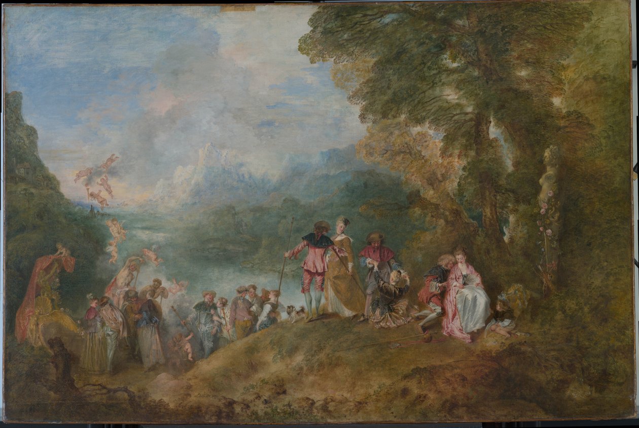 Pilgrimsfärd till Cythera Ombordstigning för Cythera, 1717 av Jean Antoine Watteau