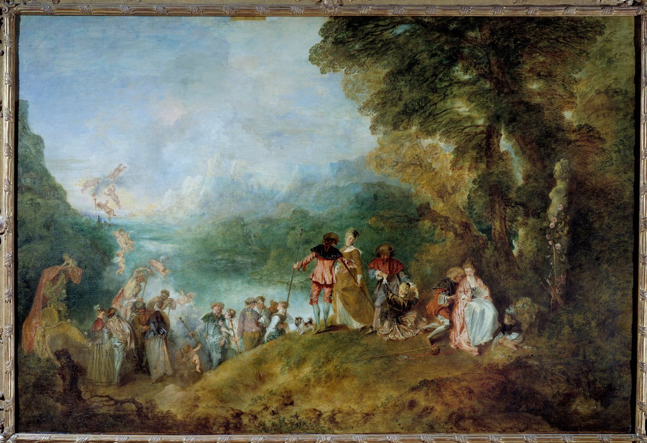 Pilgrimsfärd till Isle of Cythera (Ombordstigning för Cythera) av Jean Antoine Watteau