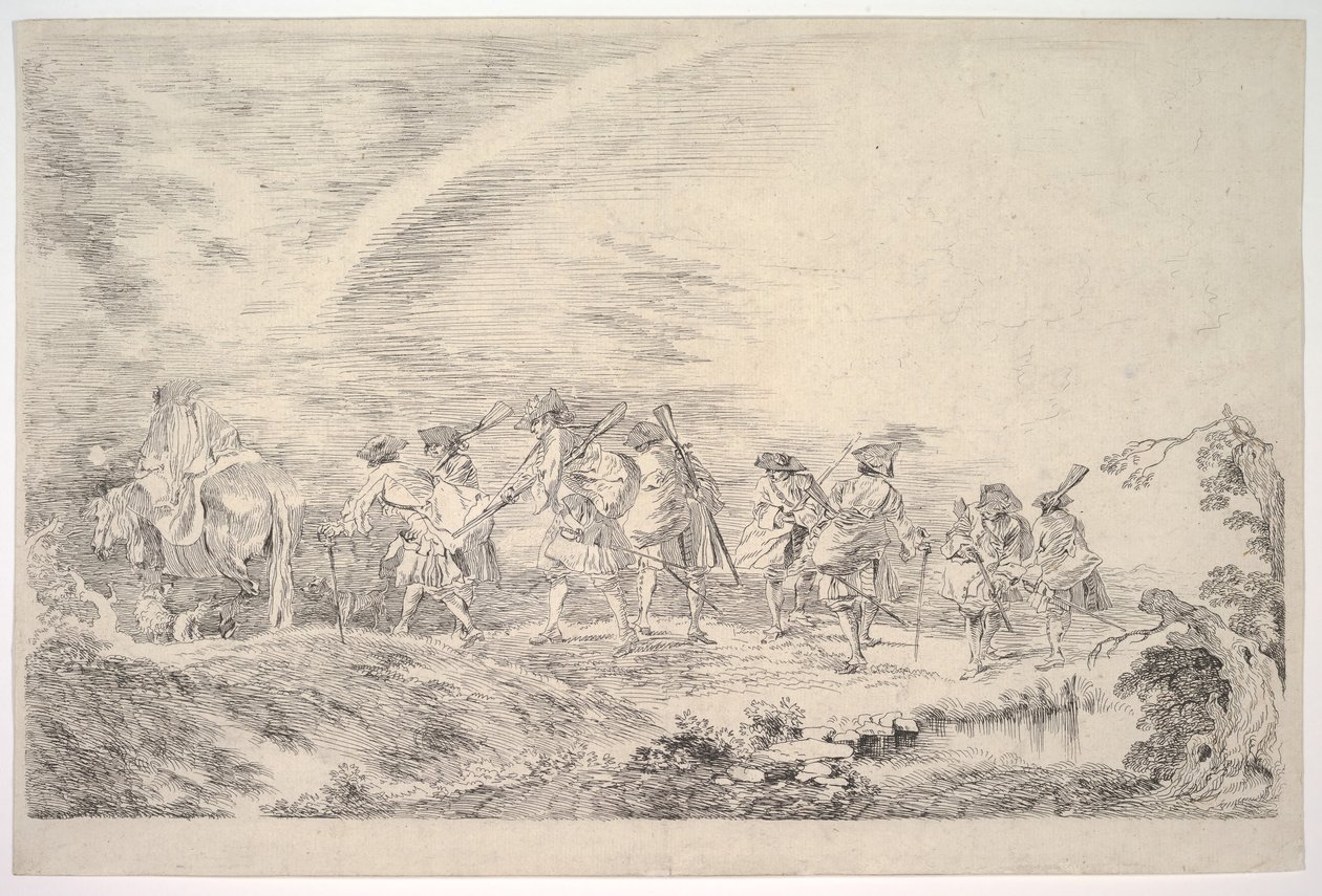 Rekryter som ska gå med i regementet, ca. 1715-16. av Jean Antoine Watteau
