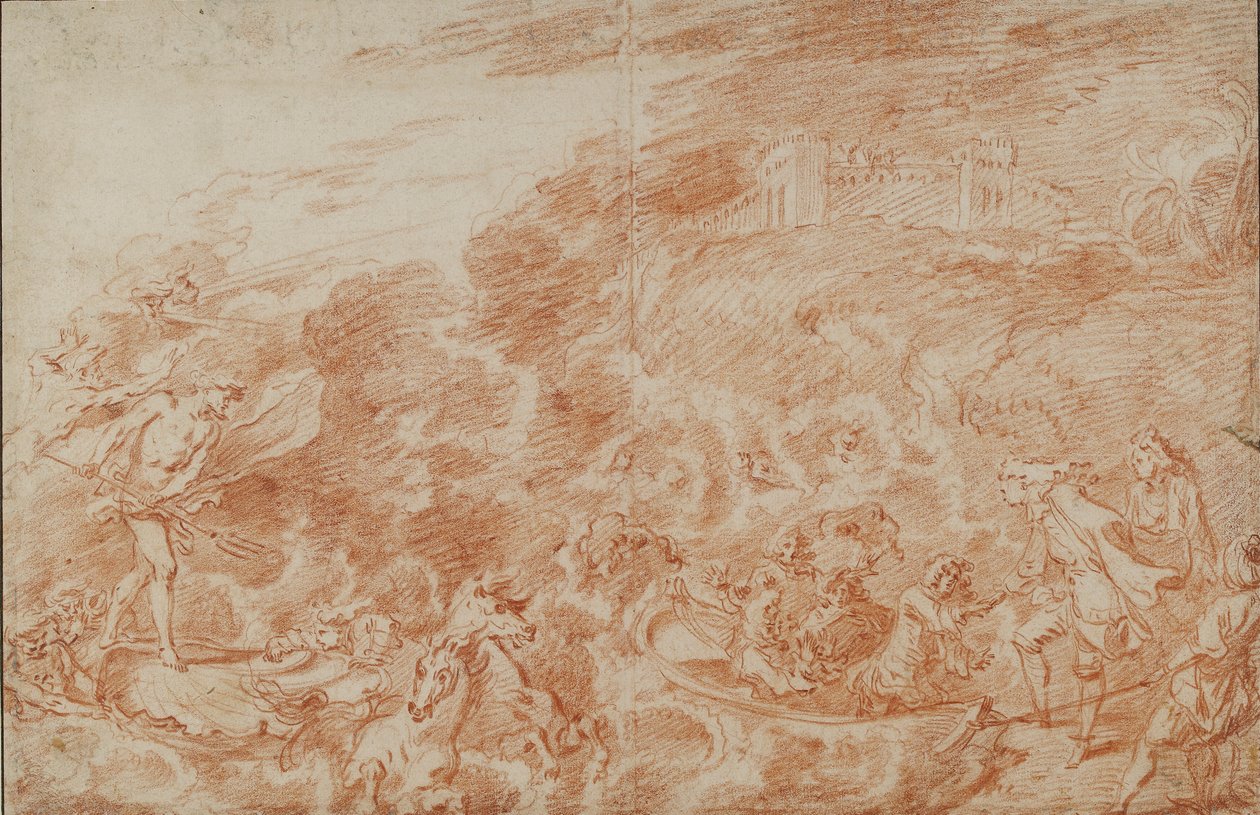 Storm till sjöss, 1700-talet av Jean Antoine Watteau