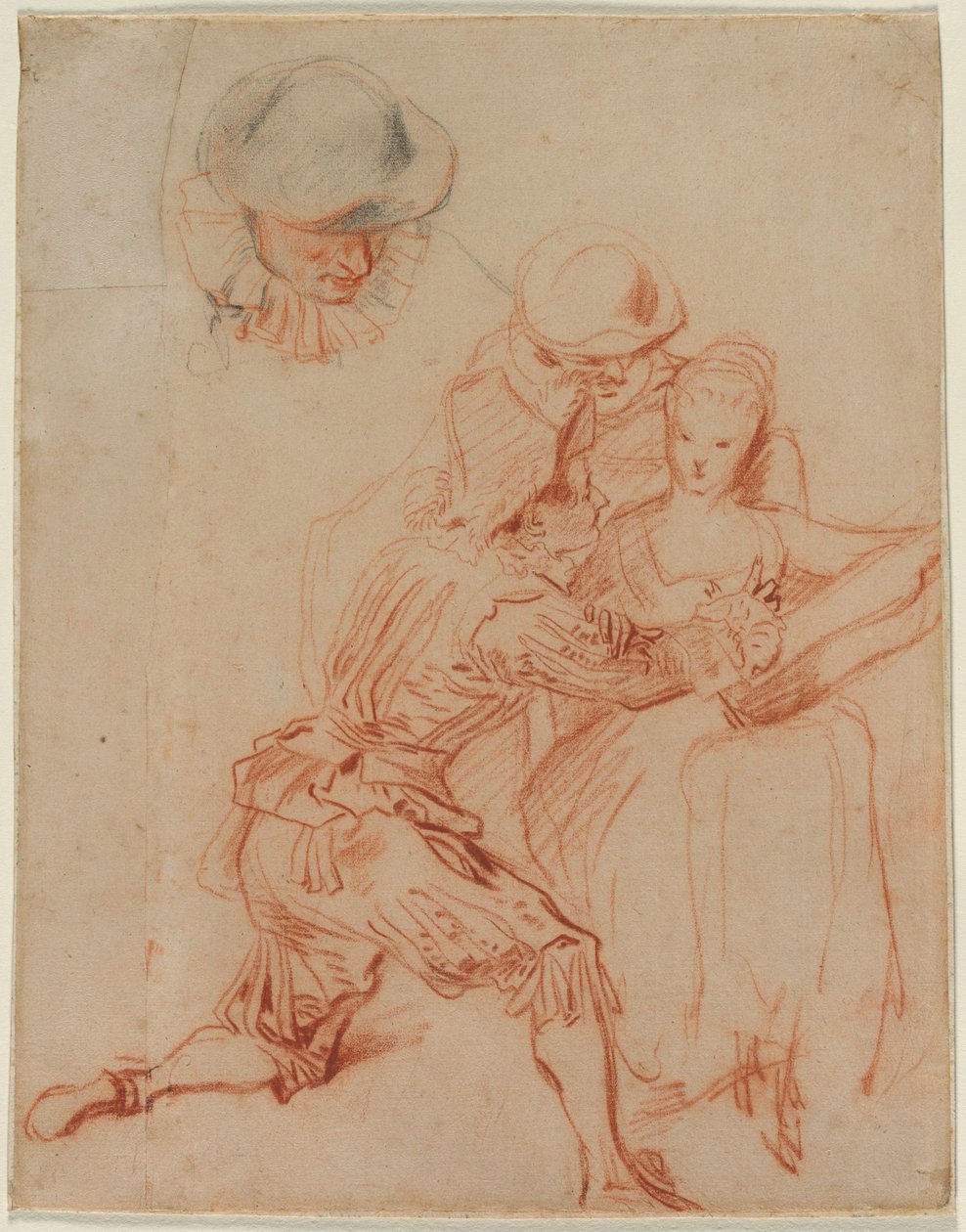 Studera för "The Romancer" av Jean Antoine Watteau