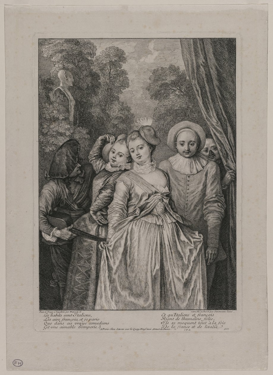 Kläderna är italienska av Jean Antoine Watteau