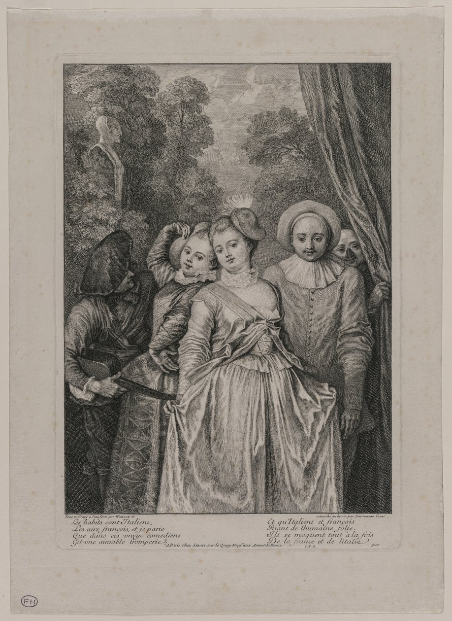 Kläderna är italienska, 1715-1716. av Jean Antoine Watteau