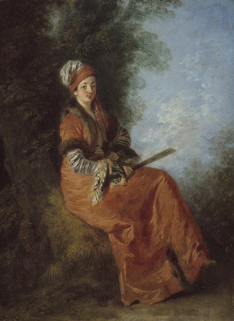 Drömmaren La Rêveuse, 171214. av Jean Antoine Watteau
