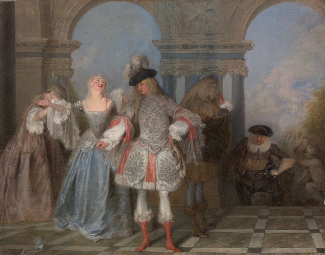 De franska komikerna, ca 1720 (olja på duk) av Jean Antoine Watteau
