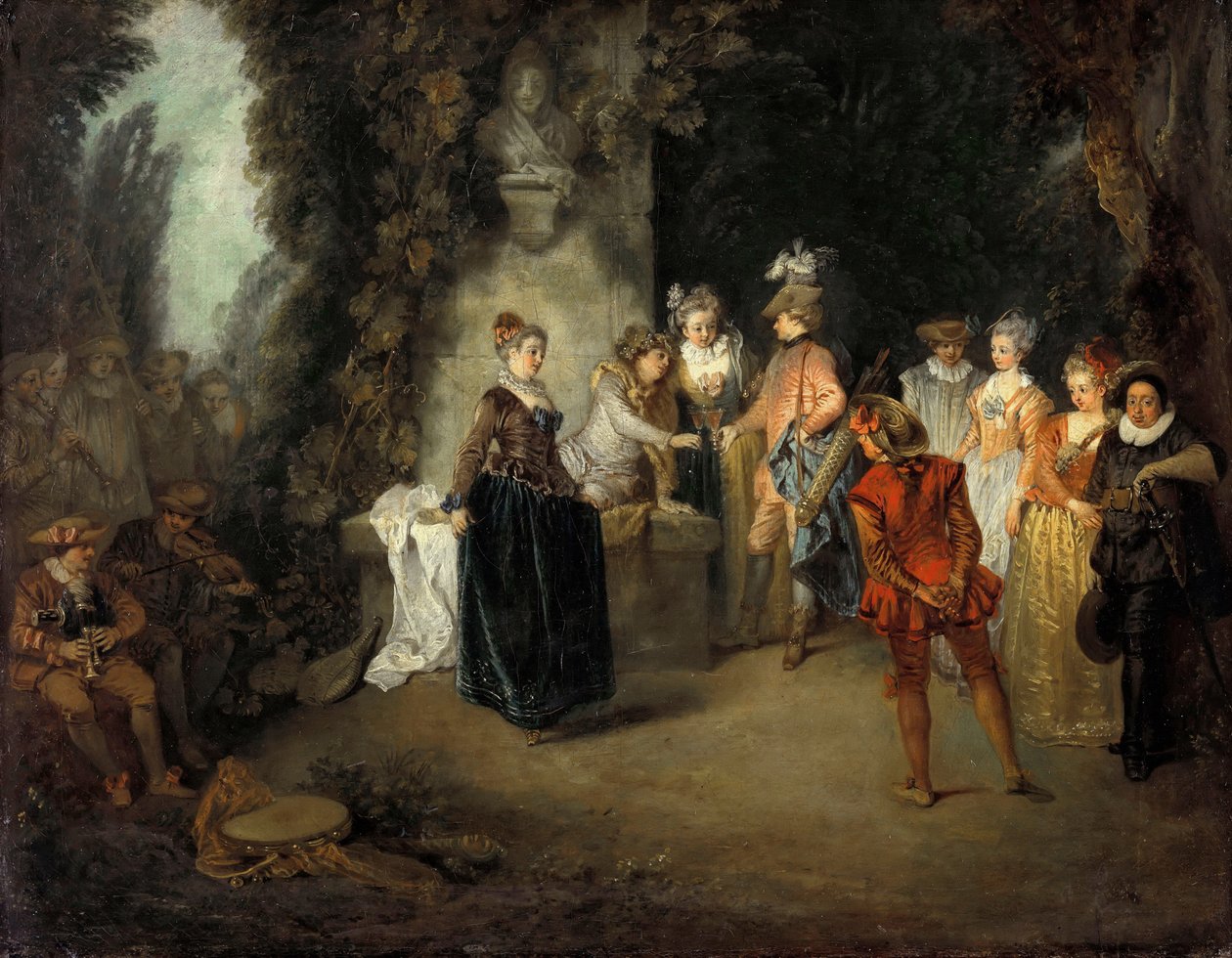 Den franska komedin, efter 1716 av Jean Antoine Watteau