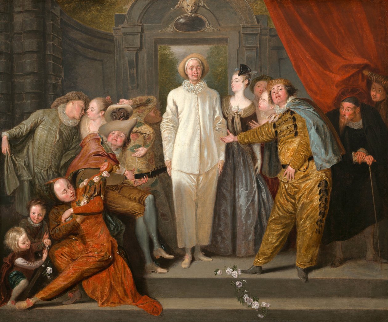 De italienska komikerna, ca 1720 av Jean Antoine Watteau