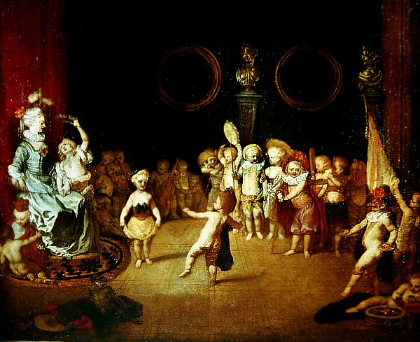 De små skådespelarna, ca 1706-1708 av Jean Antoine Watteau