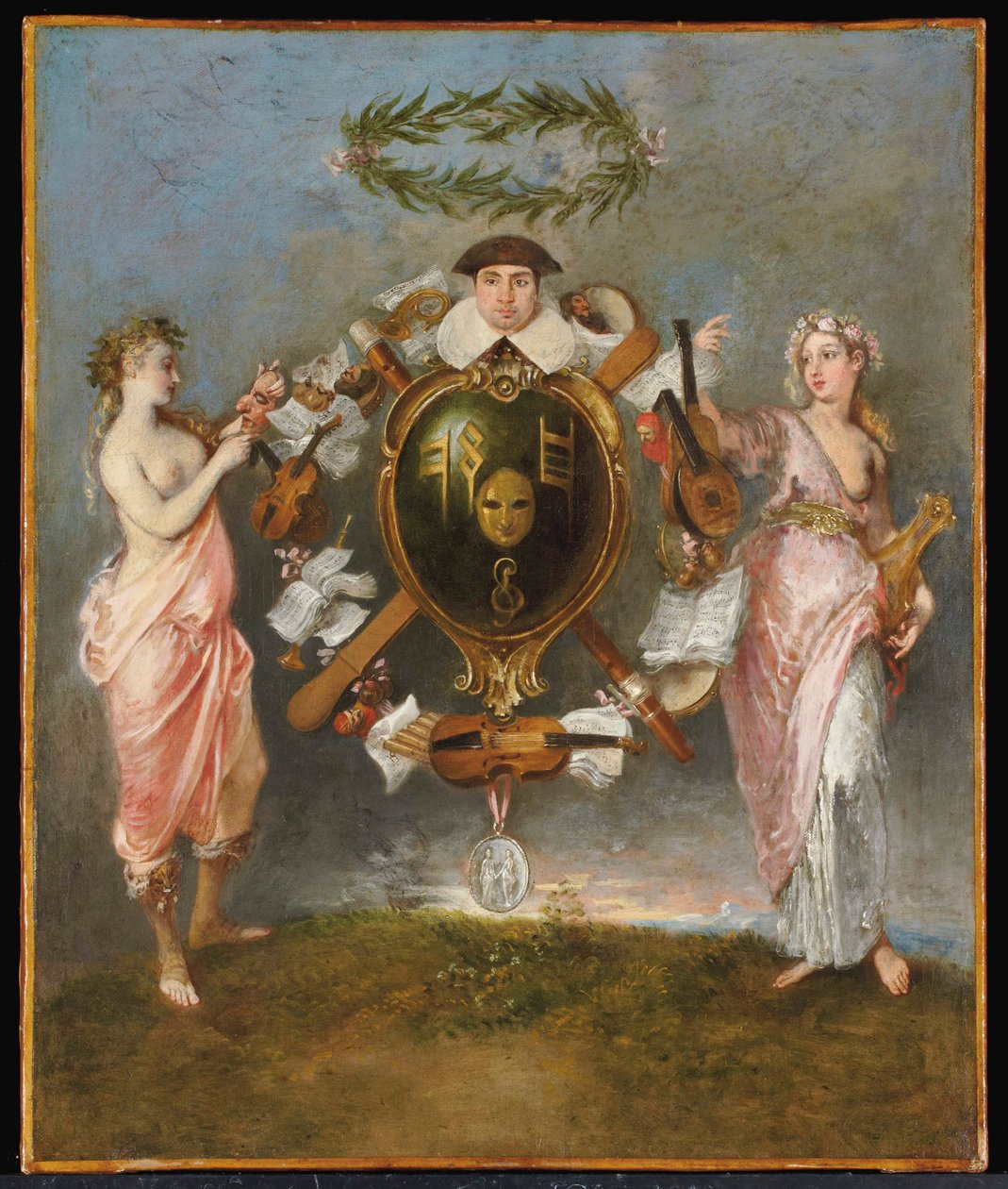 Unionen för komedi och musik av Jean Antoine Watteau