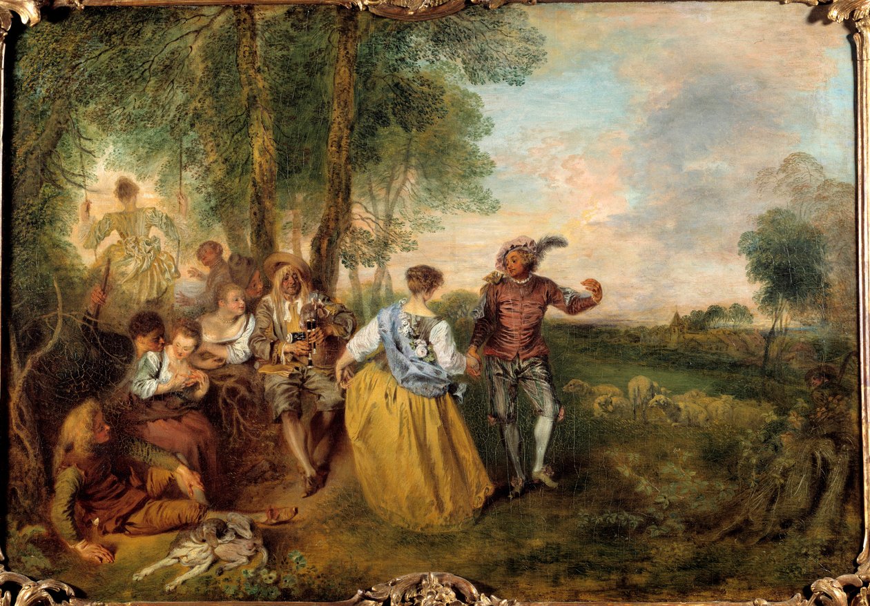Herdarna. Målning av Jean Antoine Watteau (1684-1721) av Jean Antoine Watteau