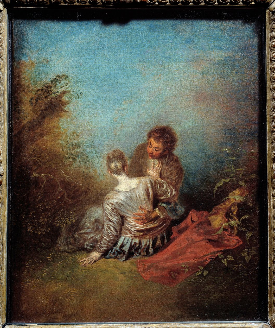 Fel steg. Målning av Jean Antoine Watteau (1684-1721) av Jean Antoine Watteau