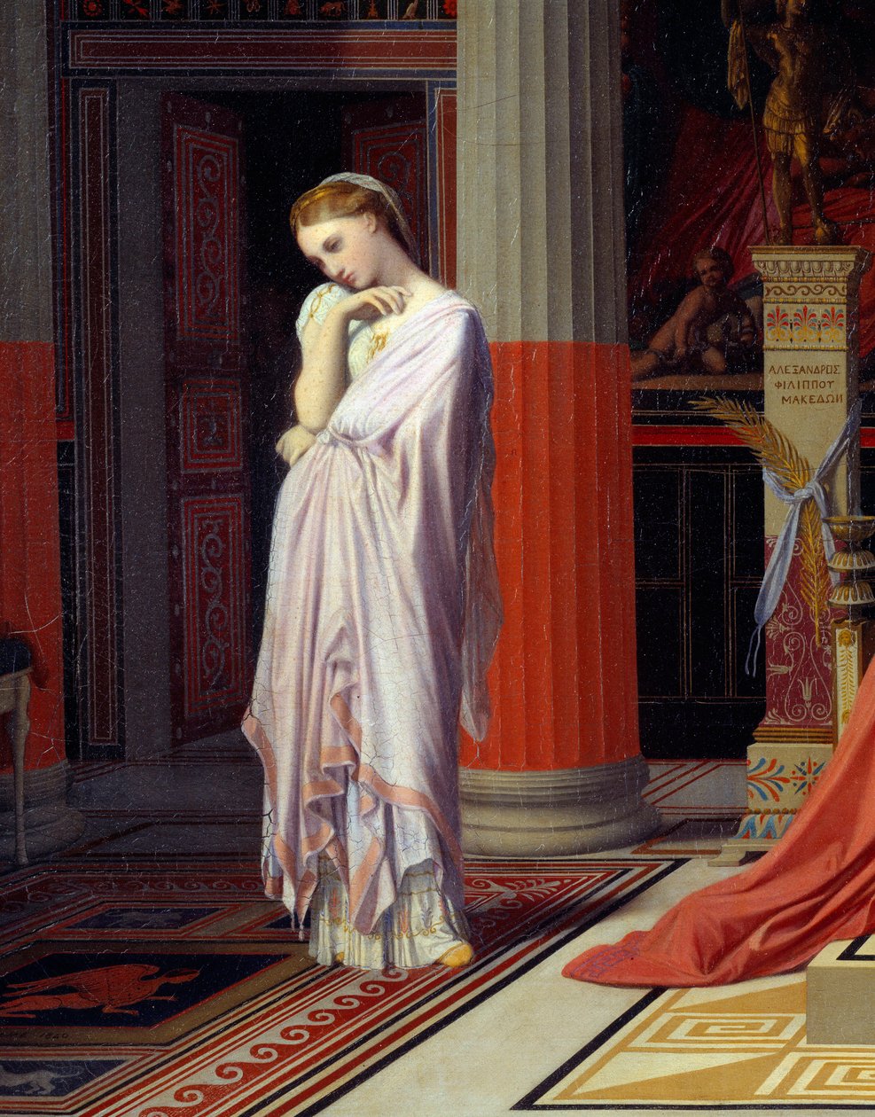 Antiochus sjukdom eller Antiochus och Stratonice Antiochus (324-261 f.Kr.) är trött på kärlek till sin man Stratonice. Detalj som representerar Stratonice. Målning av Jean Auguste Dominique Ingres (1780-1867). 1840 Chantilly, Musee Conde av Jean Auguste Dominique Ingres