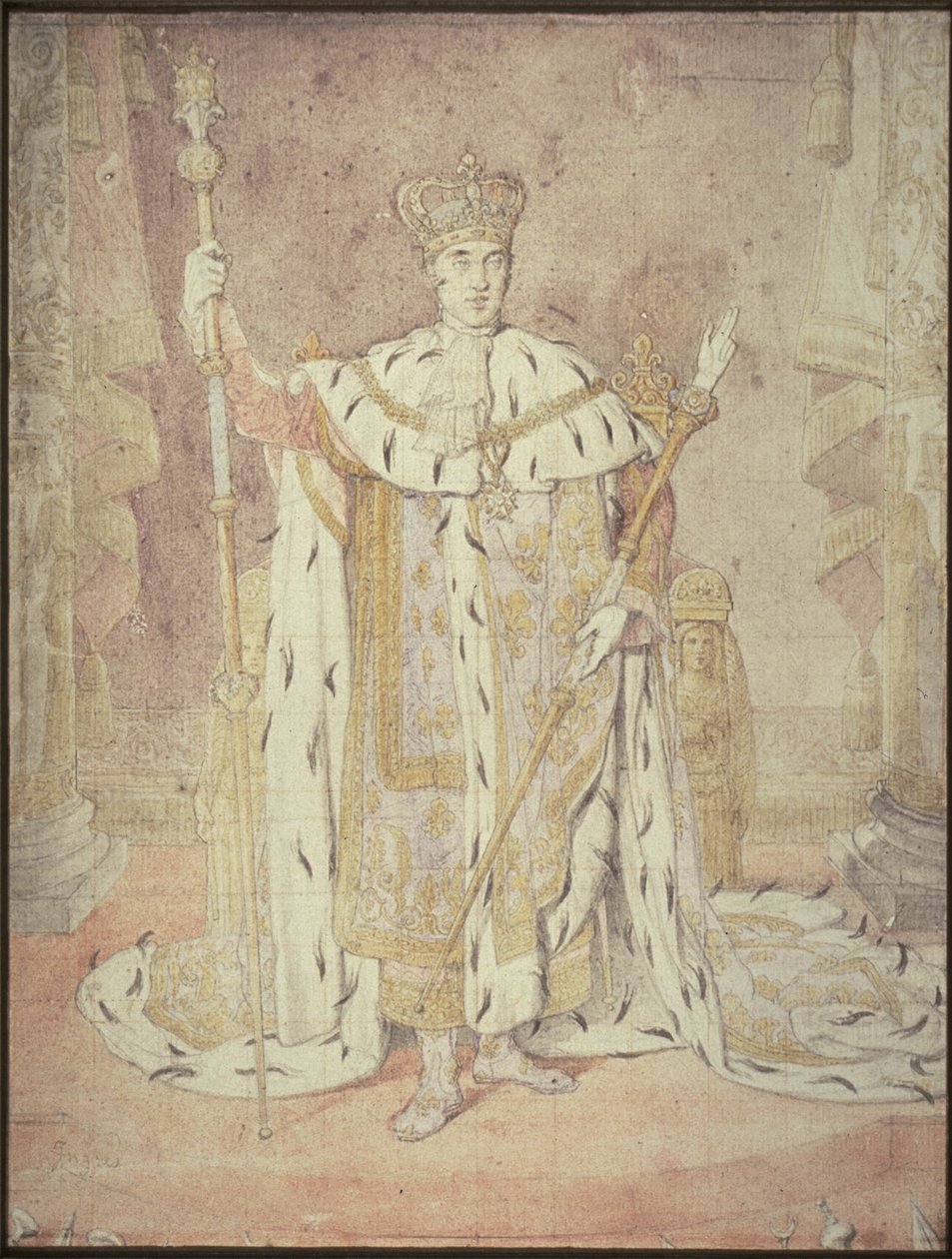 Karl X i sina kröningskläder av Jean Auguste Dominique Ingres