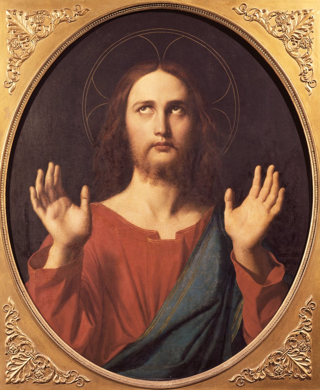 Kristus, av Jean Auguste Dominique Ingres (1780-1867), olja på duk, 80x66 cm. av Jean Auguste Dominique Ingres
