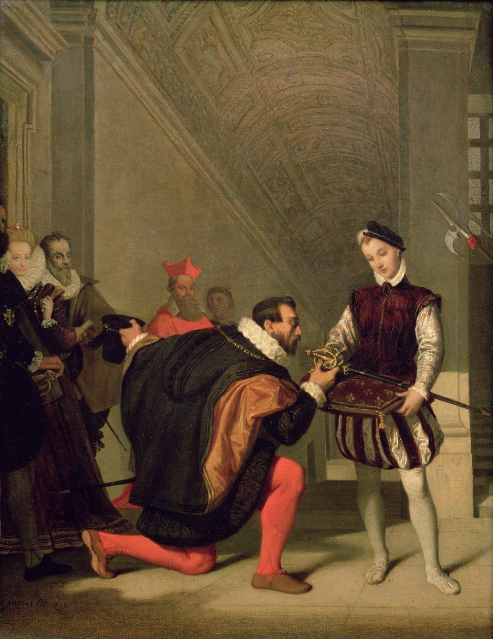 Don Pedro de Toledo (1484-1553) Kyssar Henrik IV:s svärd (1553-1610) 1819 av Jean Auguste Dominique Ingres