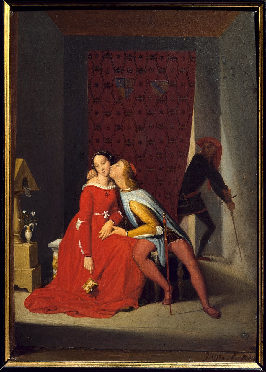 Francesca Da Rimini och Paolo Malatesta. Frun till Francesca Da Rimini (Francoise de Rimini av Jean Auguste Dominique Ingres