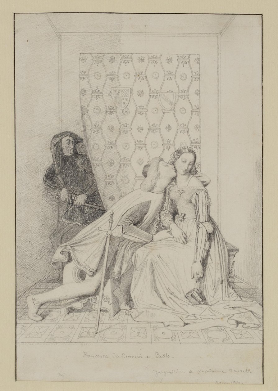 Francesca da Rimini och Paolo av Jean Auguste Dominique Ingres