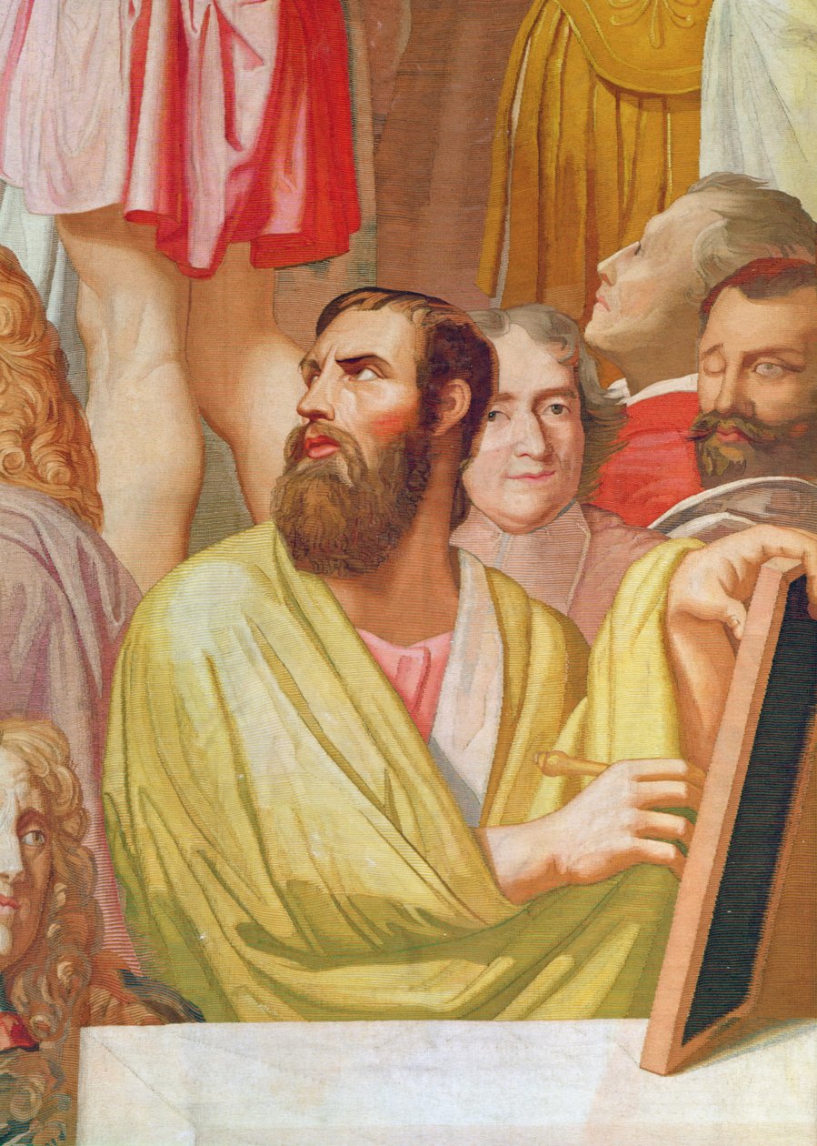 Homage to Homer (detalj nere till höger) (gobeläng) av Jean Auguste Dominique Ingres