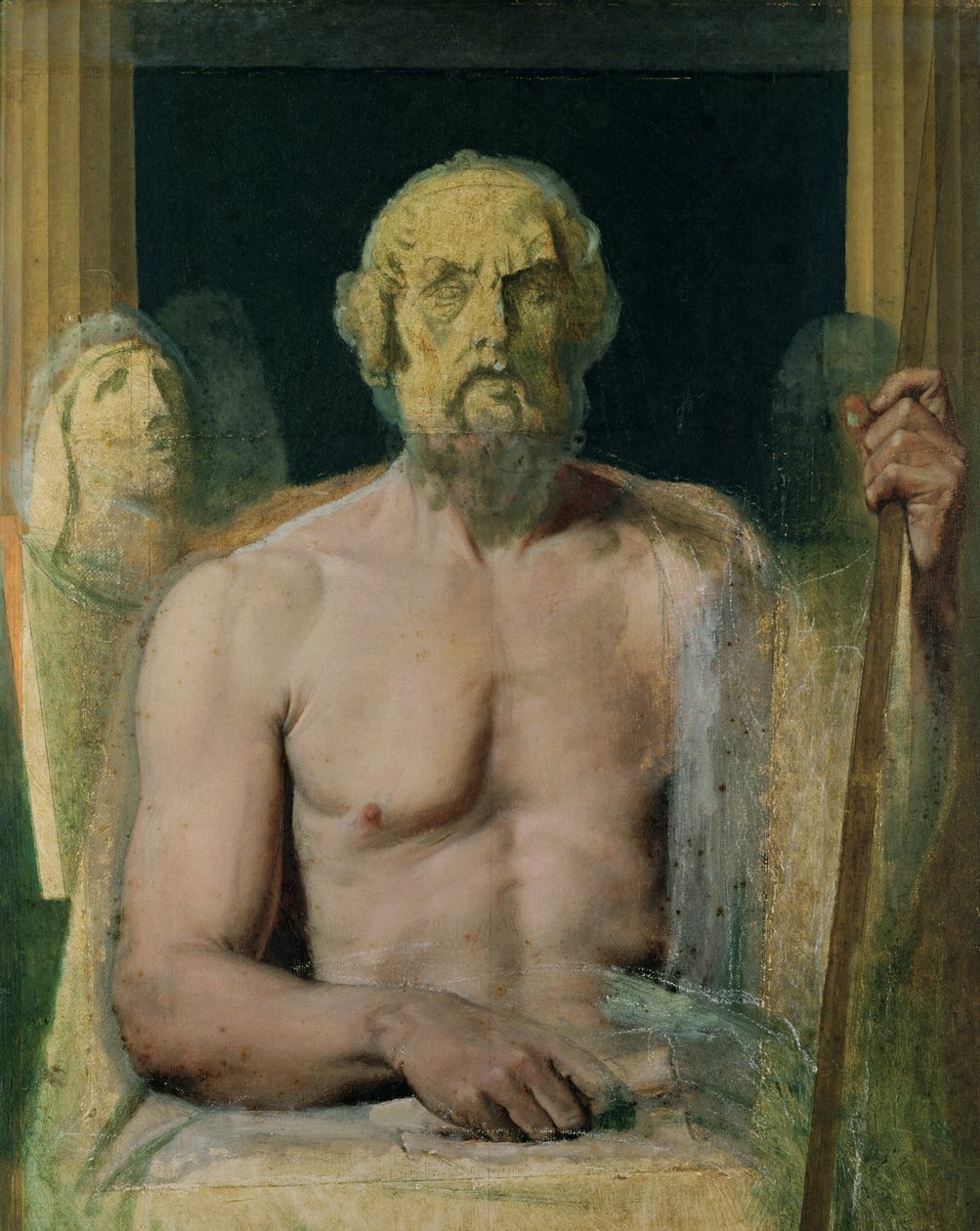 Homer, studie för The Apotheosis of Homer, 1826-27 av Jean Auguste Dominique Ingres