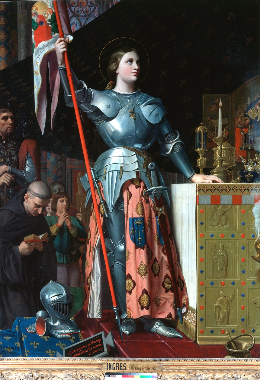 "Joan of Arc vid kröningen av Karl VII i katedralen i Reims", 1429, c1800-1867 av Jean Auguste Dominique Ingres