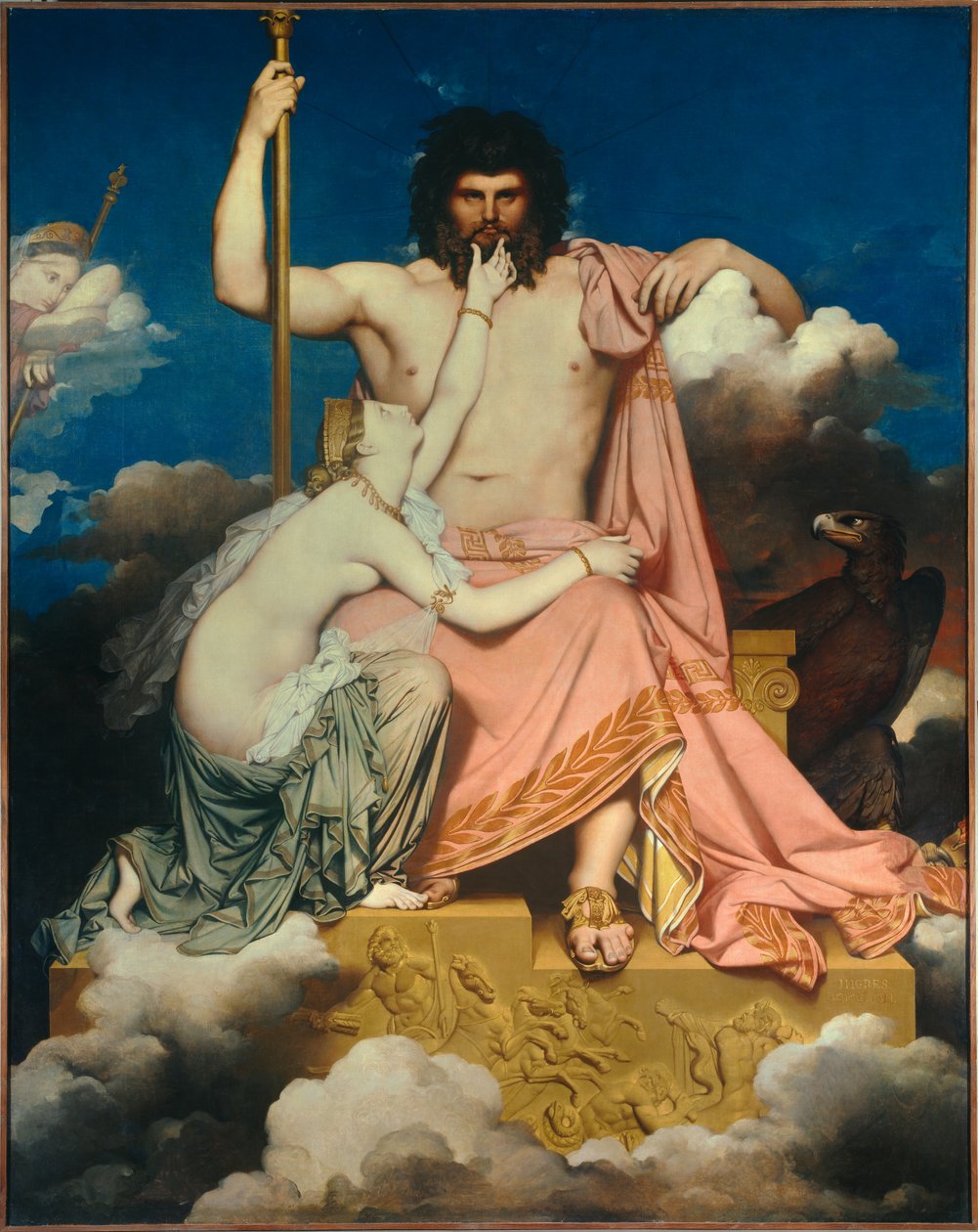 Jupiter och Thetis Målning av Jean Auguste Dominique Ingres (1780-1867) 1811 Sön. 3,2x2,6 m Aix en Provence, Musee Granet av Jean Auguste Dominique Ingres